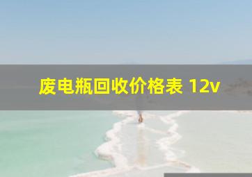 废电瓶回收价格表 12v